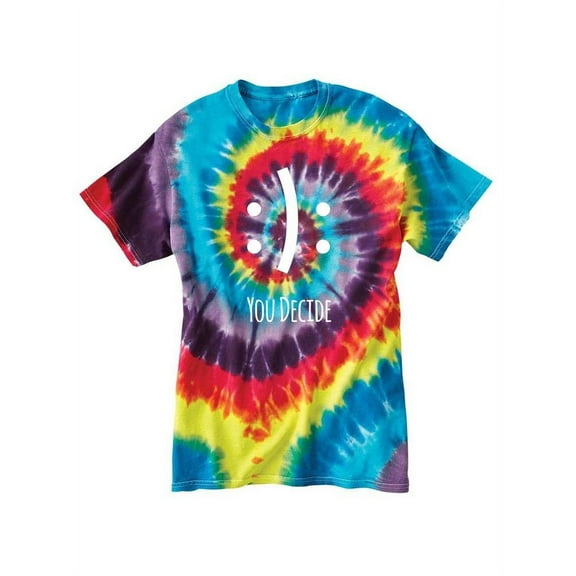 Happy Or Sad Tie-Dye Spiral Men -Smartprints Designs, Male XX-Large