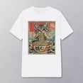 thumbnail image 2 of Tiweut Casual T-Shirt for Women Funny Cat Ramen Noodles Kawaii Anime Manga Japanese Food Graphic Print Short Sleeve Round Neck Tops,White,2XL, 2 of 3