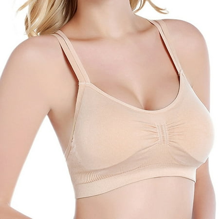 

S LUKKC LUKKC Women s Spaghetti Strap Cotton Pullover Sports Bra Padded Bralettes Sports Bras V Neck Cami Bra for Girls for Yoga Workout Fitness Low Impact