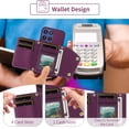 thumbnail image 4 of Furiet Wallet Case for Motorola Moto G Stylus 5G 2025 with Tempered Glass Screen Protector Slim Flip Purse Shoulder Strap, Luxury PU Leather Card Holder Stand Phone Cover for G5 Women Men Deep Purple, 4 of 8