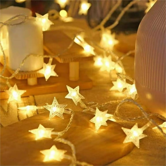 Viworld Star String Lights Indoor Outdoor, 3M 20 LED Battery Power Decorative Fairy String Lights for Christmas Wedding Party Bedroom Home Tree Decoration