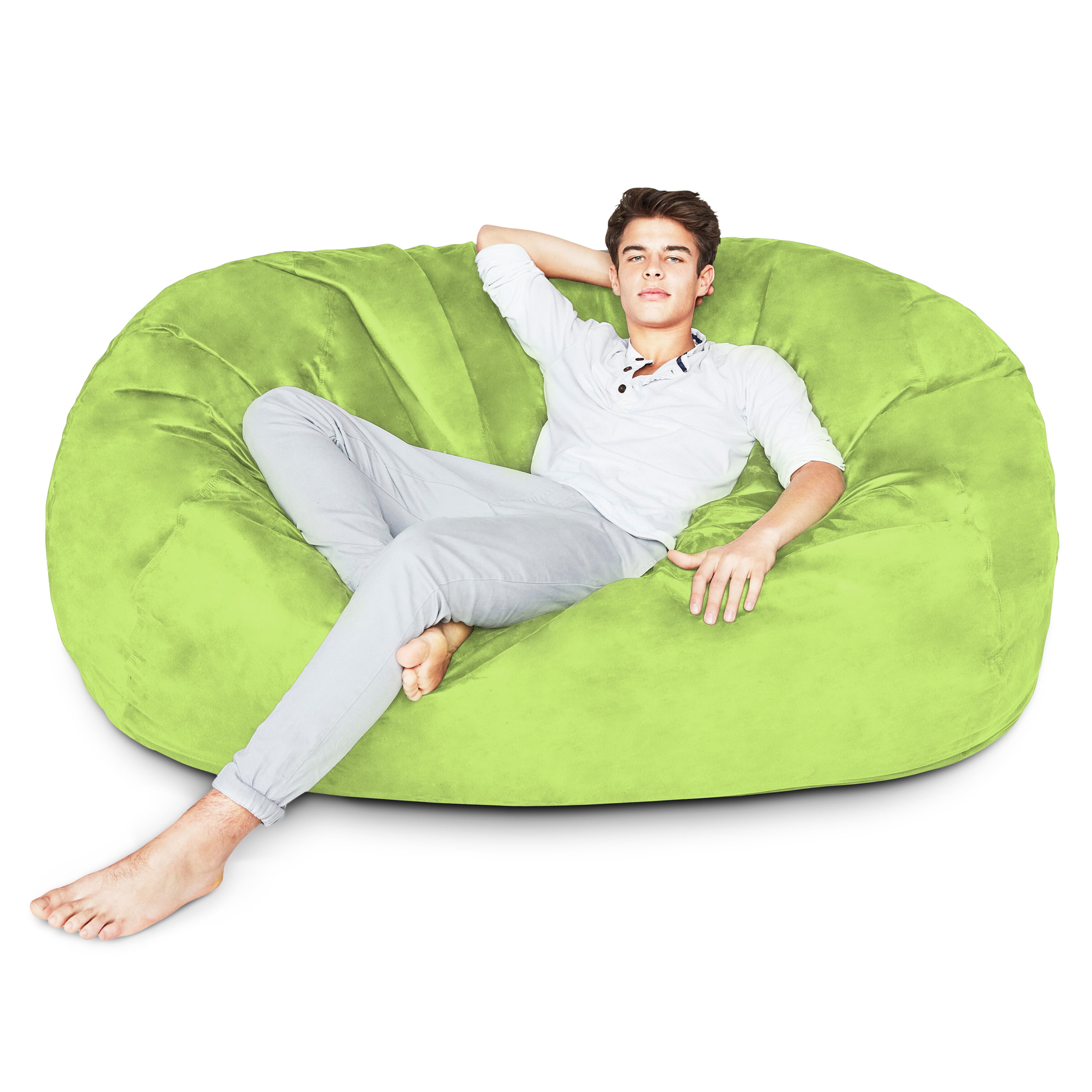 Lumaland Luxury 6-Foot Bean Bag Chair with Microsuede ...