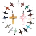 thumbnail image 1 of 20 cuentas pequeñas de cruz de piedra natural, multiusos, sueltas, para pulseras y decoraciones., 1 of 8