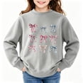 thumbnail image 3 of Maqroz Girls Sweatshirts Graphic Pullover Tops Ribbon Bow Print Fall Winter Warm Kids Casual Activewear Long Sleeve Crew Neck School Vacation Clothes Daily Streetwear Size 2-13 Years, 3 of 5