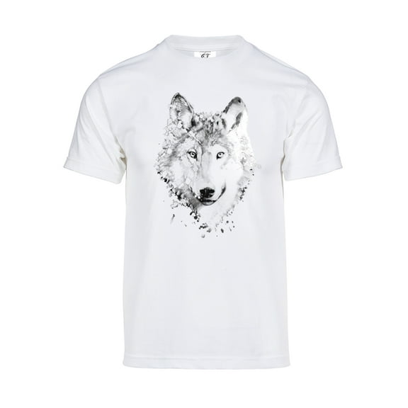 Gravity Trading Mens Neon Lone Wolf Solar Color Changing Shirt Sun Tee, White L