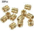 thumbnail image 4 of 30 Pcs Durable High Quality M4 M5 M6 Multi Sizes Knurled Insert Nuts Brass Nuts Embedment Nut Female Threaded Inserts M6X12MMX8MM, 4 of 6