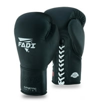 Fadi Sports A2 Lace up Boxing Gloves Made of Matte Cow Hide Leather Black - 10 oz