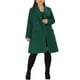 thumbnail image 2 of Abrigos de invierno de talla grande para mujer, con solapa de muesca, doble botonadura, abrigo tipo guisante 4X verde oscuro, 2 of 7