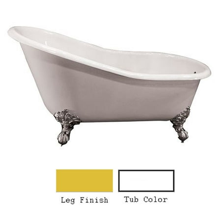 - CTSN61I-WH-PB Halifax Cast Iron Slipper 61 WH No Holes Polish Brass Imp Feet
