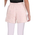 thumbnail image 2 of Doomiva Kids Girls Gingham Plaid Shorts Elastic Waist Wide Leg Mini  Casual Summer Shorts Pants Bottoms Pink 140, 2 of 6