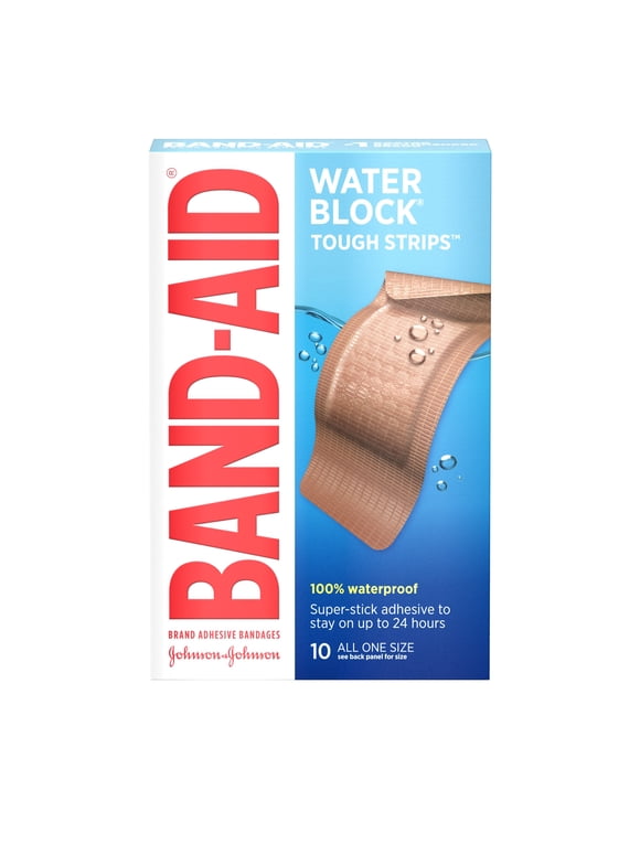 Band-Aid Brand Water Block Tough Strips Bandages, Extra Large, 10 ct