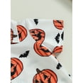 thumbnail image 5 of Toddler Boys Halloween Outfits Short Sleeve Pumpkin Print Tops Button Down Lapel Shirt + Shorts Thanksgiving Clothes Set, 5 of 7
