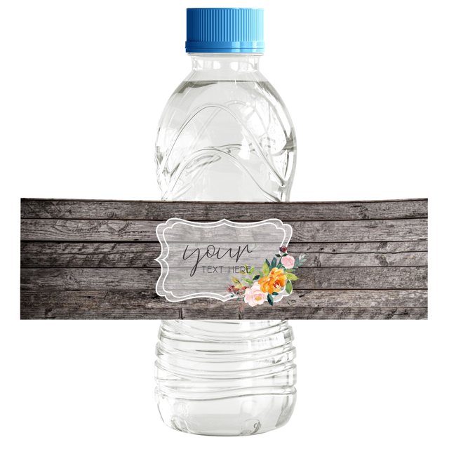 Darling Souvenir PersonalizedWaterBottleLabels Rustic Wood Panel Self Adhesive Party Supplies Custom Text Stickers ForWaterBottleIdeal Engagement Party, Wedding Announcement Party- Pack Of 32