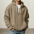 thumbnail image 2 of Mens Hoodies Pullover Casaul Long Sleeve Drawstring Waffle Knit Hooded Sweatshirt with Pocket For Everyday Wear And Outdoor Activities, 2 of 4
