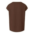 thumbnail image 4 of GEWSEY Women Tops Cap Sleeve Textured Dressy Casual V Neck Shirts 2025 Summer Business Work Blouses Outfits (Brown, L), 4 of 8