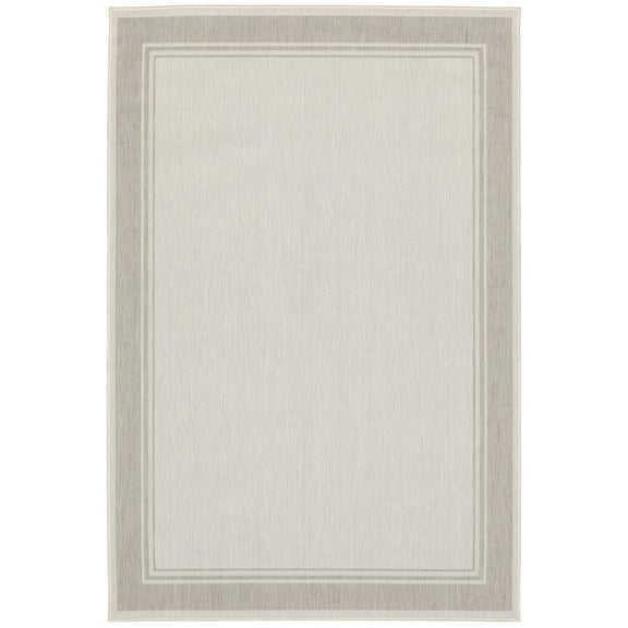 Moretti Sonato Area Rug 6765W Outdoor Ivory Flat Bordered 1' 10" x 7' 3" Rectangle