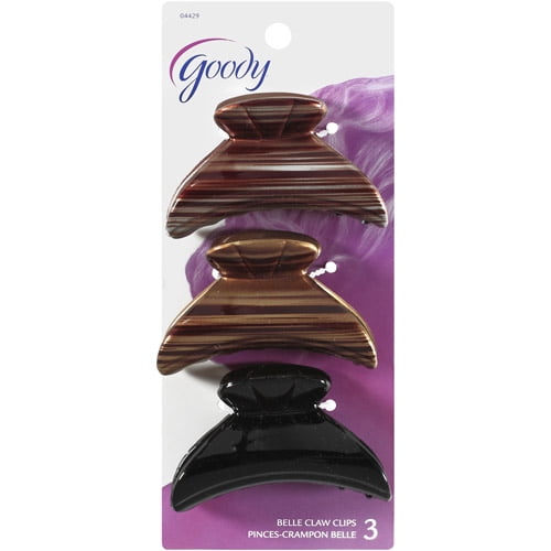 Goody Belle Claw Hair Clips, Multicolor, 3 count