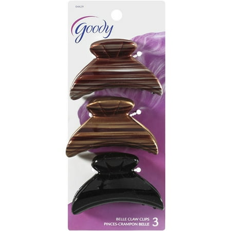 Goody Belle Claw Hair Clips, Multicolor, 3 count