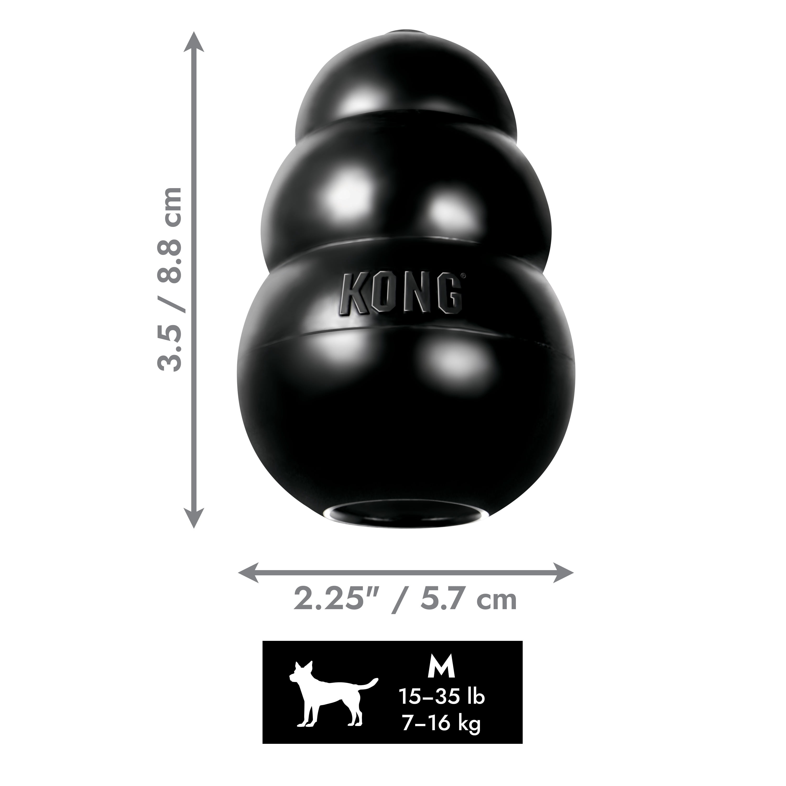 KONG® Classic Rubber Extreme Dog Toy for Power Chewers, Medium, for Dogs Between 15-35 lbs