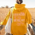 thumbnail image 4 of XINXIAOO Womens Hoodie Long Sleeve Women's Hoodies Pullover Oversized Hoodie for Women Yellow Plain Sweatshirt Winter Essentials Young Women, 4 of 4