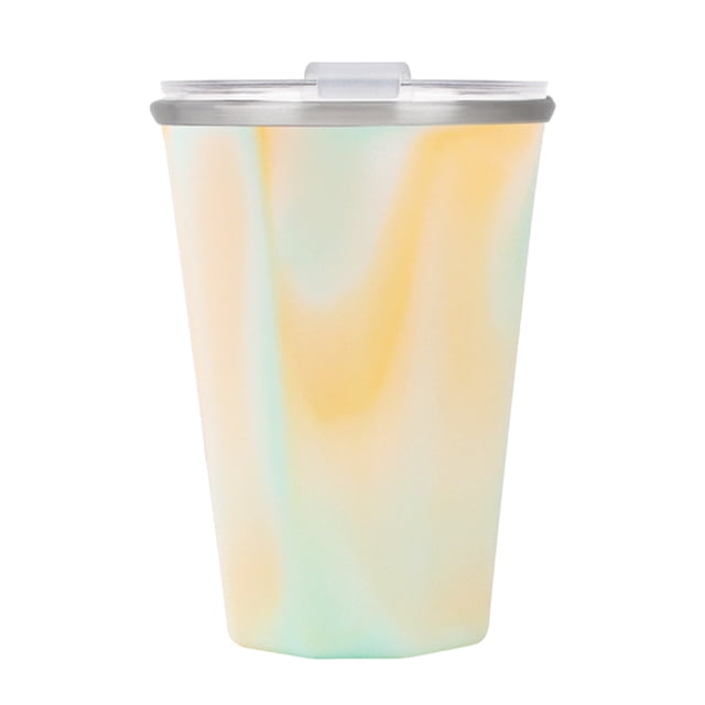 Wosthever Taza de café de doble pared, vaso de viaje para coche, resistente al calor, aislamiento de té, taza de refrigeración térmica, vasos Cocina y Comedor Amarillo colorido