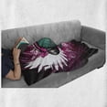 thumbnail image 6 of Popstar Party Soft Flannel Fleece Blanket, Disco Ball with Headphones and Angel Wings Vibrant Swirl with Circles, Cozy Plush for Indoor and Outdoor Use, 70" x 90", Magenta Black Teal, by Ambesonne, 6 of 6