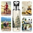 thumbnail image 7 of Yayeee 20oz Insulated Water Bottle Double Wall Stainless Steel with Flip Straw Lid, Cartoon Christmas Trees, 7 of 7