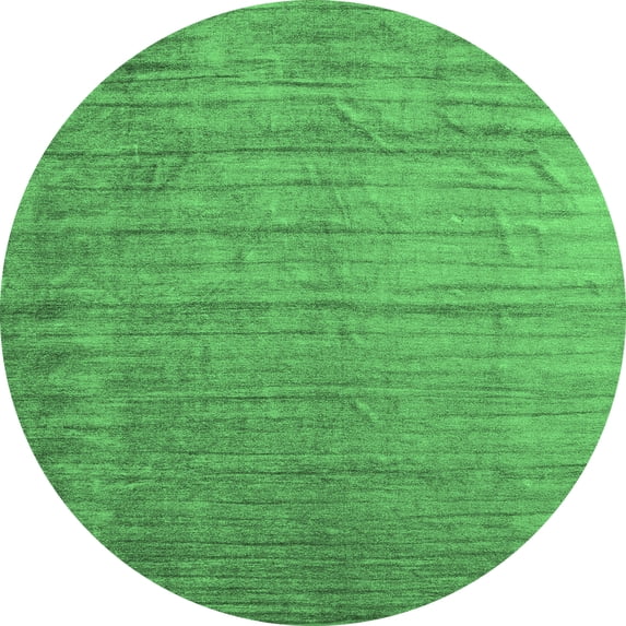 Ahgly Company Indoor Round Abstract Emerald Green Contemporary Area Rugs, 5' Round