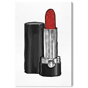 Wynwood Studio Canvas Fancy Lipstick I Fashion and Glam Makeup Wall Art Canvas Print Black Dark Red 24x36