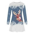 thumbnail image 6 of Summer Dresses for Women 2025, Women Dresses,Women's 2023 Fashion Casual Christmas Party Dress Long Sleeve Round Neck Snowflake Print Holiday Elegant Comfortable Stylish, 6 of 6
