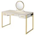 thumbnail image 1 of ACME Vanity Set Myles avec Port USB en Métal Blanc et Champagne Antique, 1 of 7