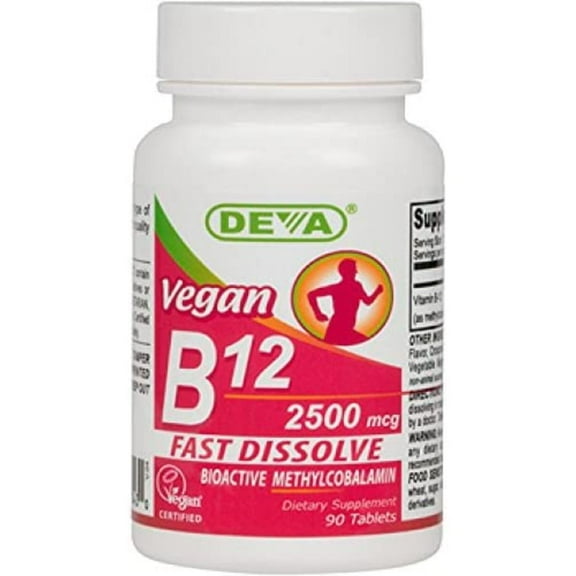 Deva Vegan Vitamins - Sublingual B-12 2500mcg - 90 Tablets