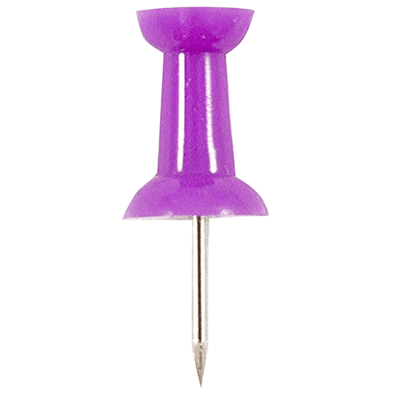 JAM Paper Push Pins, Light Purple, 100/Pack