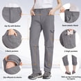 thumbnail image 2 of POENTAB Women's Hiking Zip Off Pants Convertible to Shorts with Multi Pockets Lightweight Camping Trousers Gray, 2 of 7