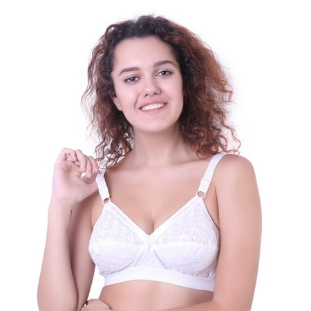 

Women s Fabric Chiken Everyday Plus Size Full Coverage Cotton Bra Comfortable Push Lingerie B C and D Cup Bra White