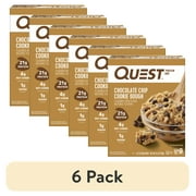 (6 pack) Quest Protein Bar, Chocolate Chip Cookie Dough Flavored, 21g Protein, Gluten Free, 4 Count