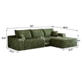 thumbnail image 3 of CKEASEAN 107" Oversized Boneless Couch with Right L-Shape Chaise, Modern Modular Sectional Sofa with Deep Seat, No Assembly Required, Cloud Sectional Couch, Corduroy Fabric, 3 of 10