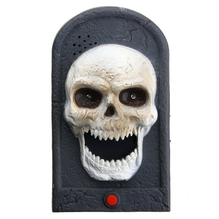 Halloween Decorations Animated Doorbell with doorbell Scary Sound and Light Up Battery Powered Scary Decorations for Door, Doorbell Sound Trick Toy Skull/Vampire/Witch