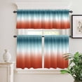 thumbnail image 6 of Gradient Orange Curtain Valances Set Modern Minimalist Green Orange Red Ocean Beach Kitchen Curtains 36&nbsp;inch Length Rod Pocket Valance and Tiers 3 Piece Set Small Bedroom Bathroom Laundry Decor, 6 of 9
