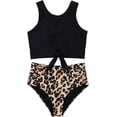 thumbnail image 2 of Conjunto de tankini con nudo para mujer, cintura alta fruncida, 2 piezas, bonitos trajes de baño, 2 of 7