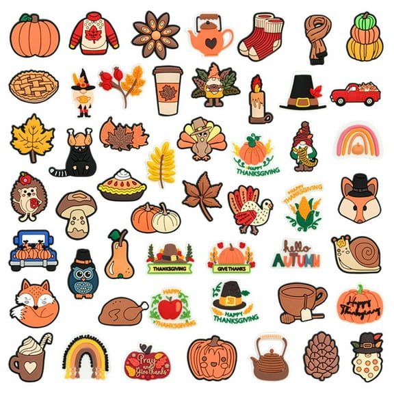 Thanksgiving Series PVC Soft Glue Detachable Decorative Buckle Hole Shoe Flower Shoe Buckle DIY Accessories