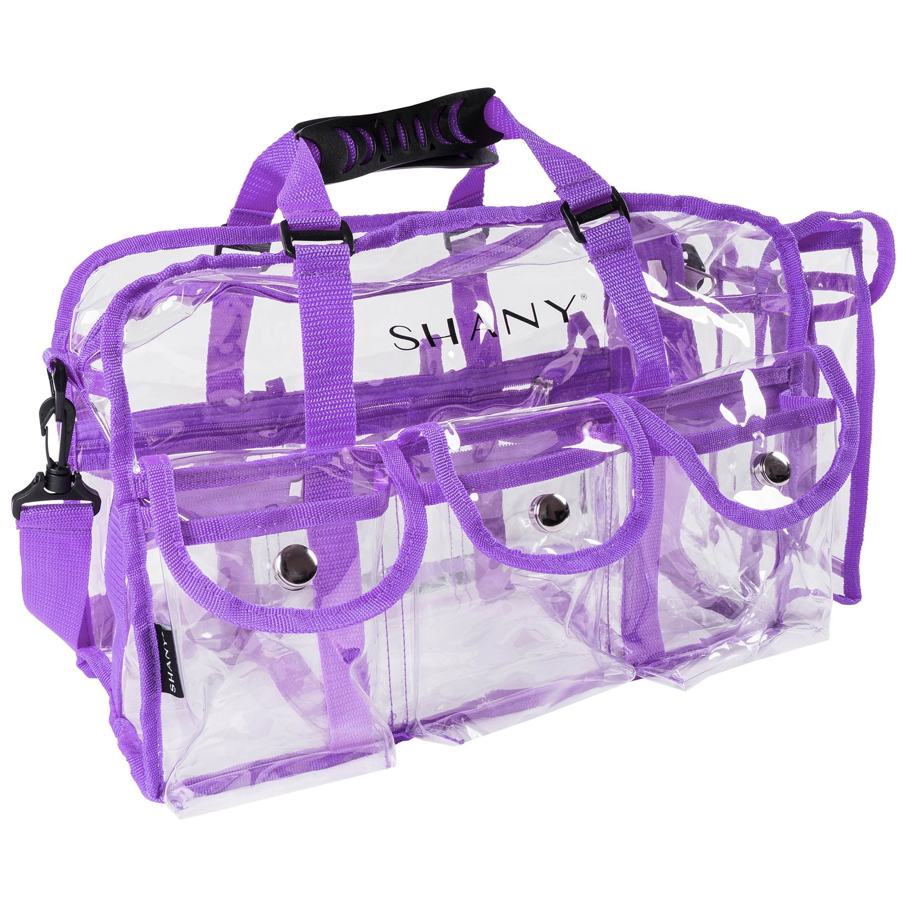 Shany Clear Pvc Makeup Bag Large Professional Artist Rectangular Tote With Shoulder Strap And 5 External Pockets Pink Shany Clear Pvc Makeup Bag Large Professional Artist Rectangular Tote With Shoulder Strap And 5 External Pockets Pink