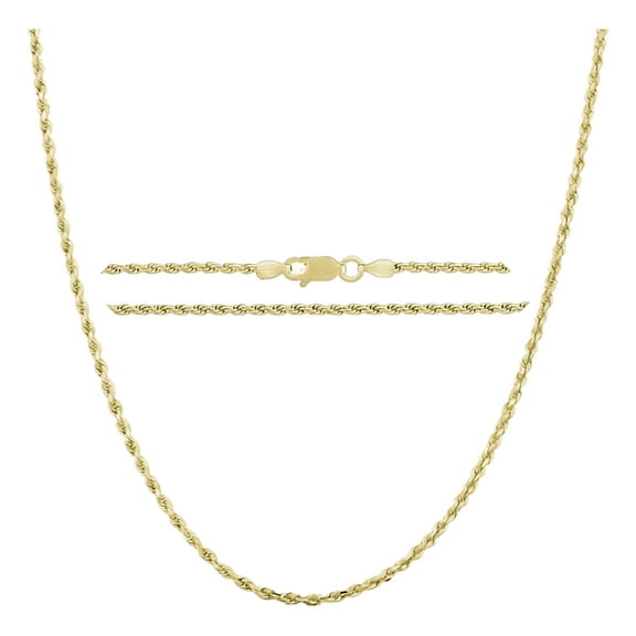 Donatello Gian Diamond Chain Necklace, 14K Gold Plated, .925 Sterling Silver, 16 in, Unisex, 1.5MM