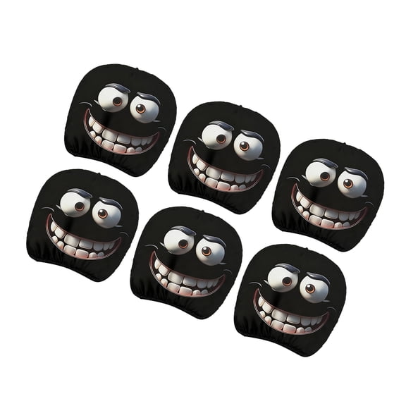 Playful Smiling Car Seat Headrest Covers Washable Polyester Fabric Sun Defense General Designs For Vehicle Interior