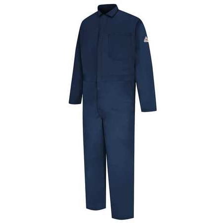 Bulwark Flame Resistant Coverall, Navy, 100% Cotton, 54, CEC2NV LN 54