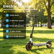 Electric Scooter for Adults, 19 Miles Long Range, 21 Mph Top Speed, Commuting Electric Scooter with Cruise Control, Dual Braking Systems 500W E-Scooter for Adults Teens