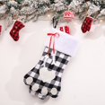 thumbnail image 4 of Calcetines navideños para perros en cuadros blanco y negro - Bolsa de regalo con forma de árbol de Navidad, decoración festiva para mascotas, 4 of 6