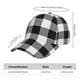 thumbnail image 2 of Balery White And Black Plaid Gorra de béisbol de tamaño ajustable para correr, entrenar y actividades al aire libre. Gorra de papá para todas las estaciones., 2 of 6