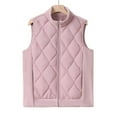 thumbnail image 2 of SuTry Womens Lightweight Vest Fall Winter Solid Color Lapel Zip Pockets Warm Sleeveless Jackets Fashion Casual Coat(Pink#2,2XL), 2 of 4