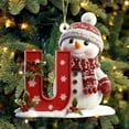 thumbnail image 6 of BingTong Snowman Christmas Ornaments, Cute Christmas Tree Letter Decoration Personalized Hanging Pendant, Indoor DIY Hanging Xmas Ornament U, 6 of 9